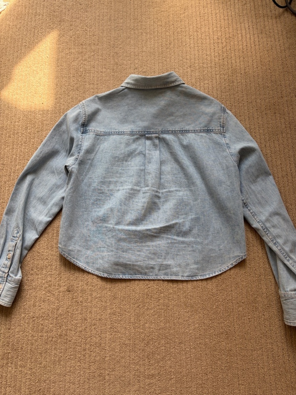 Denim Forum The 80s Comfy Waist Denim Shirt, M, Here Comes The Sn Bl - Picture 7 of 8